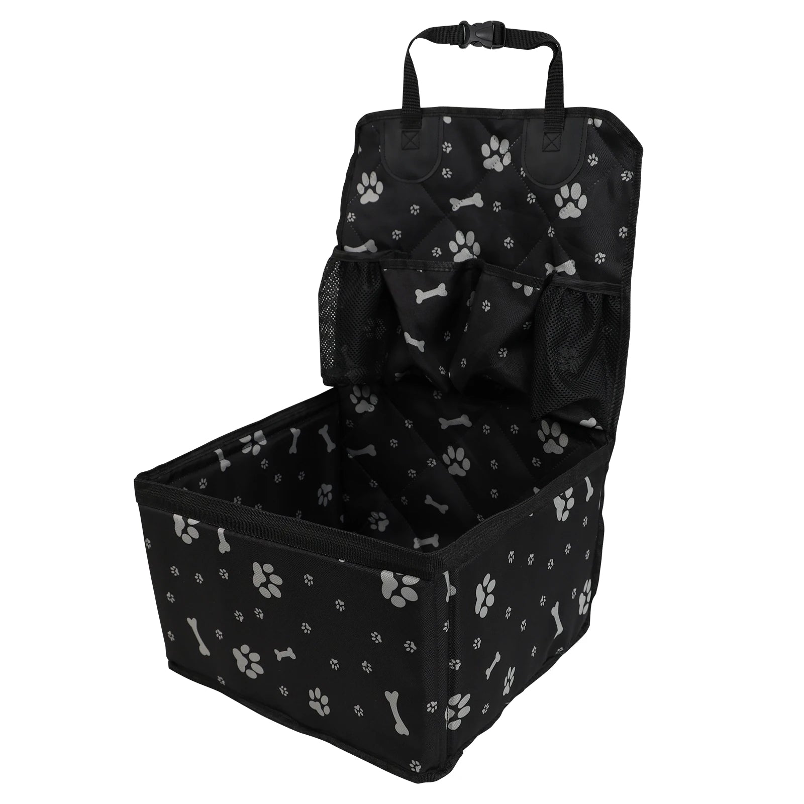Pet Dog Car Seat with Storage Pockets Universal Pet Seat Cover for Small Medium Dogs Non-Slip Portable Travel Mat & Safety Bag