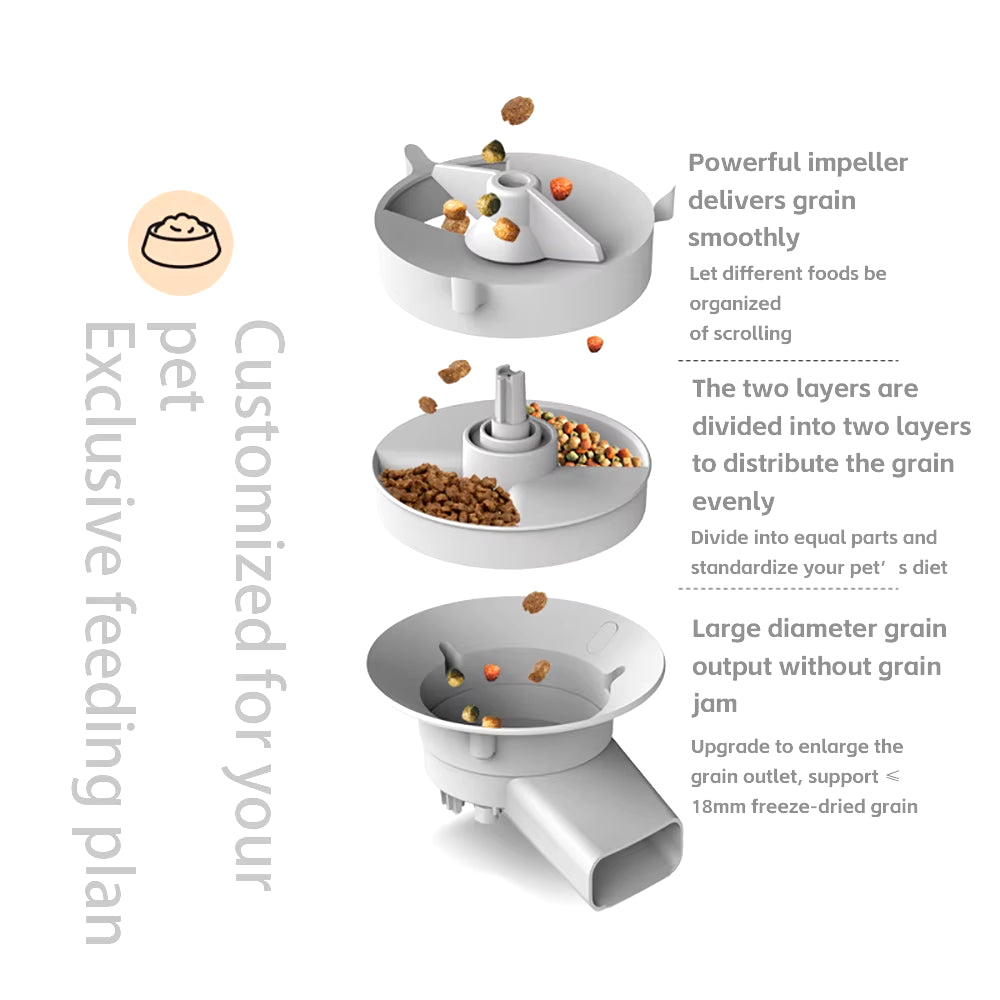 5L Pet Feeder with Camera Automatic Cat Feeder Smart Dog Food Dispenser Wifi Timing Quantitative Stainless Steel Feeding Bowl