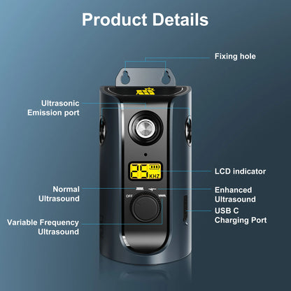 PATPET U13 Portable Ultrasonic anti Barking Device Dog Solar Charging Dog Pet Training High Frequency Flash Rechargeable Home