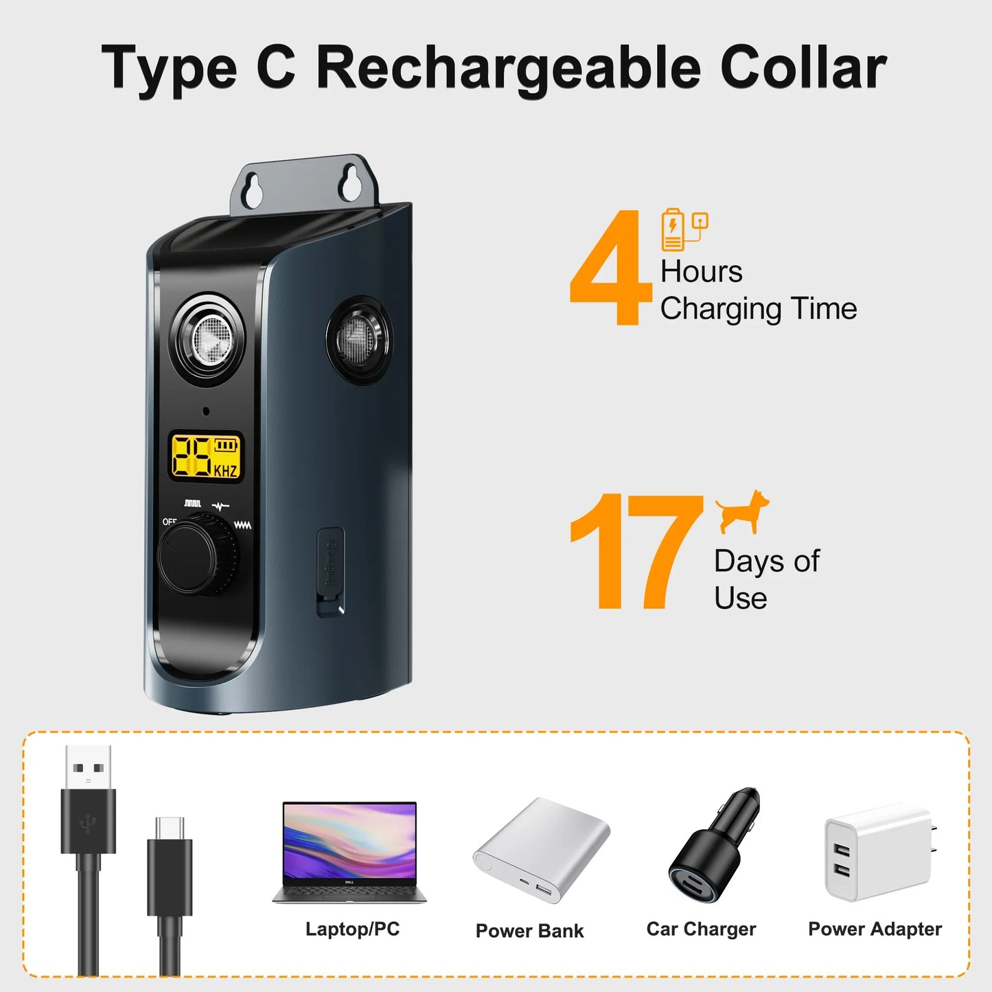 PATPET U13 Portable Ultrasonic anti Barking Device Dog Solar Charging Dog Pet Training High Frequency Flash Rechargeable Home
