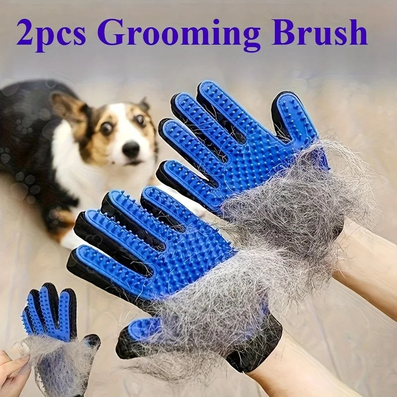 2 Pieces of Pet Grooming Gloves,Hair Removal Gloves with Hair Removal and Massage Functions,Remove Floating Hair Tools.