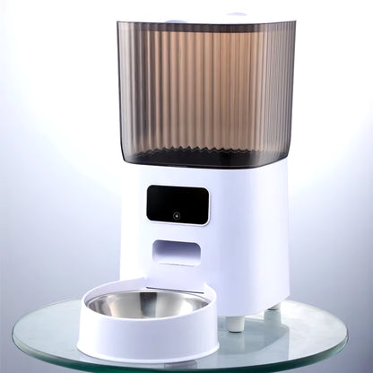 5L Pet Feeder with Camera Automatic Cat Feeder Smart Dog Food Dispenser Wifi Timing Quantitative Stainless Steel Feeding Bowl