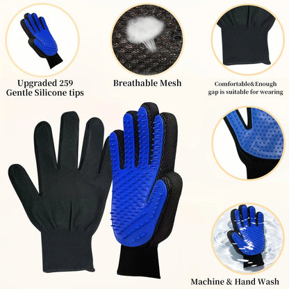2 Pieces of Pet Grooming Gloves,Hair Removal Gloves with Hair Removal and Massage Functions,Remove Floating Hair Tools.