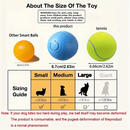 Smart Dog Toy Ball Automatic Interactive Pet Electronic Rolling USB Rechargeable Moving Bouncing for Puppy to Large Dog Chew Toy