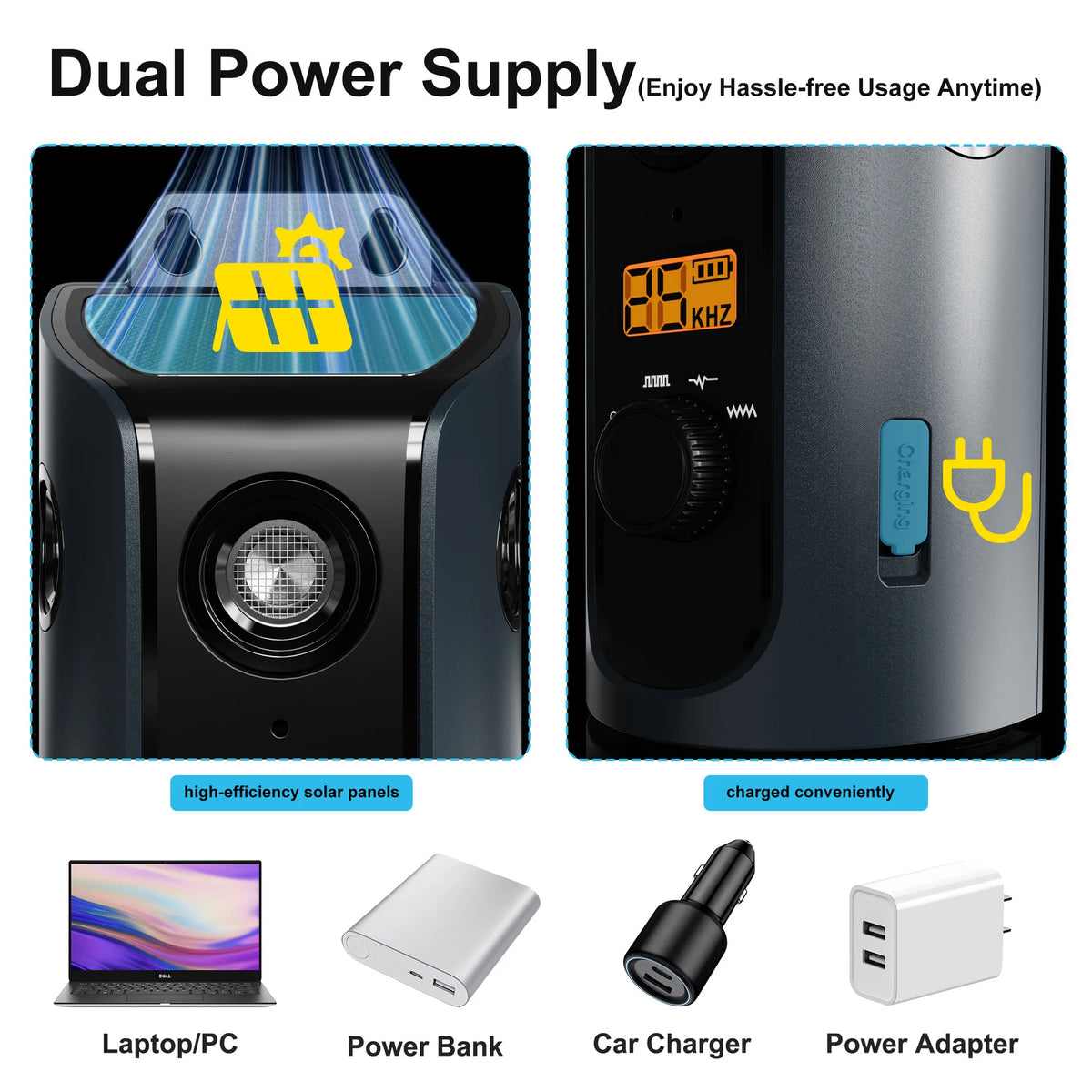 PATPET U13 Portable Ultrasonic anti Barking Device Dog Solar Charging Dog Pet Training High Frequency Flash Rechargeable Home